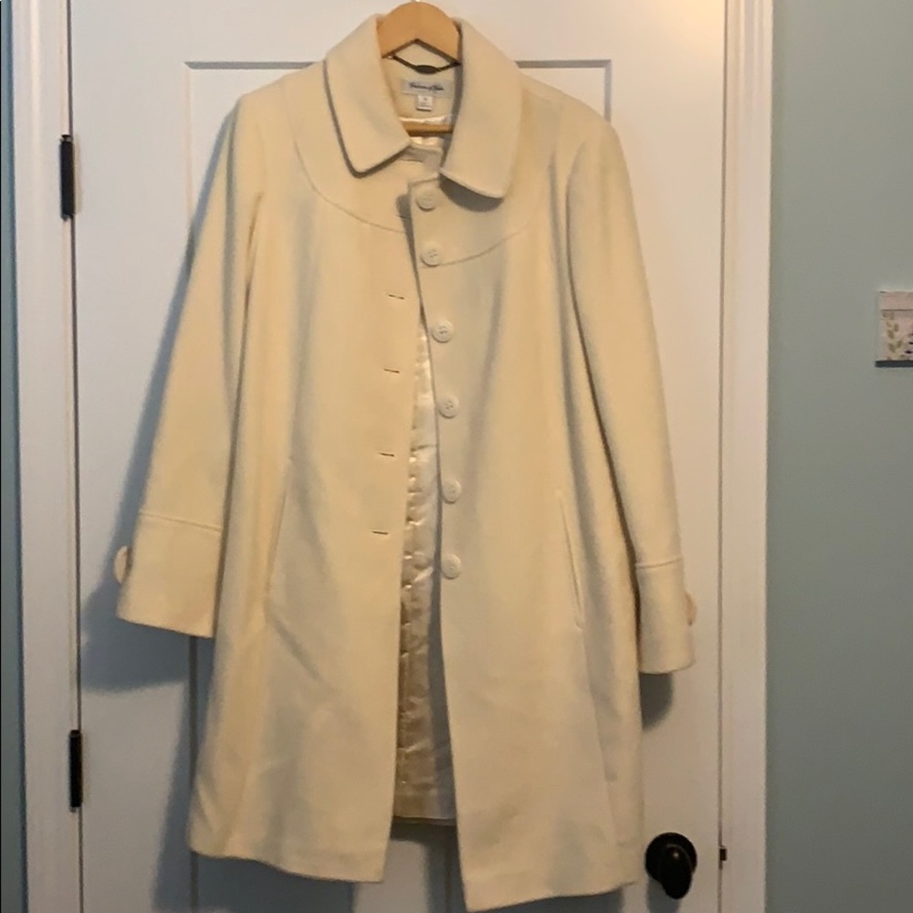 Wool Blend Button Front Coat